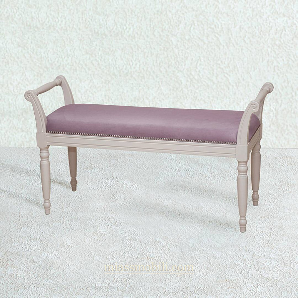 Банкетка мягкая двойная Lorenzo пудра