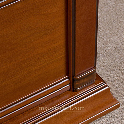 Кровать двойная (1800x2000) Lorenzo вишня с кутанной головной и ножной спинкой