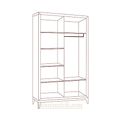 Шкаф 2-х дв. для платья и белья Modena дуб Сатин