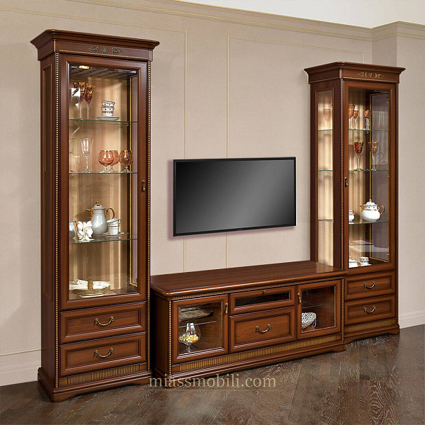 Тумба ТВ со стеклянными дверками