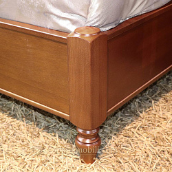 Кровать двойная (1600x2000) Lorenzo вишня с кутаной головной и без ножной спинки