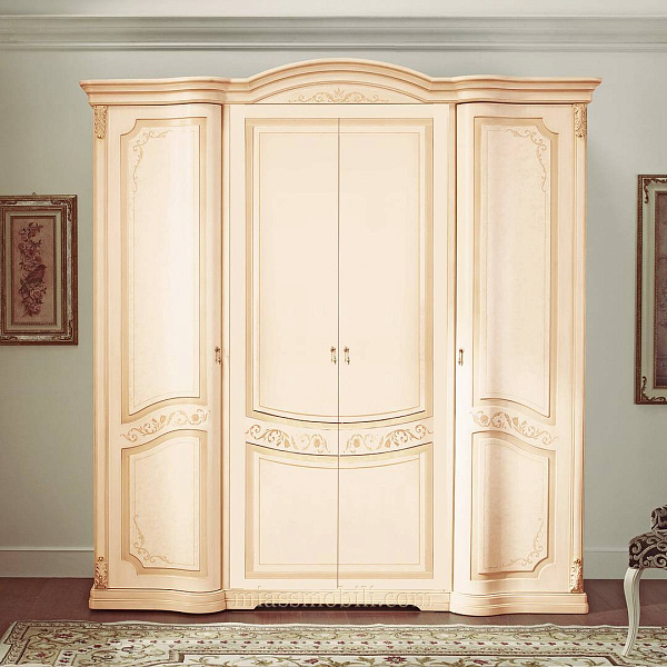 Шкаф 4-х дв. для платья и белья без зеркал