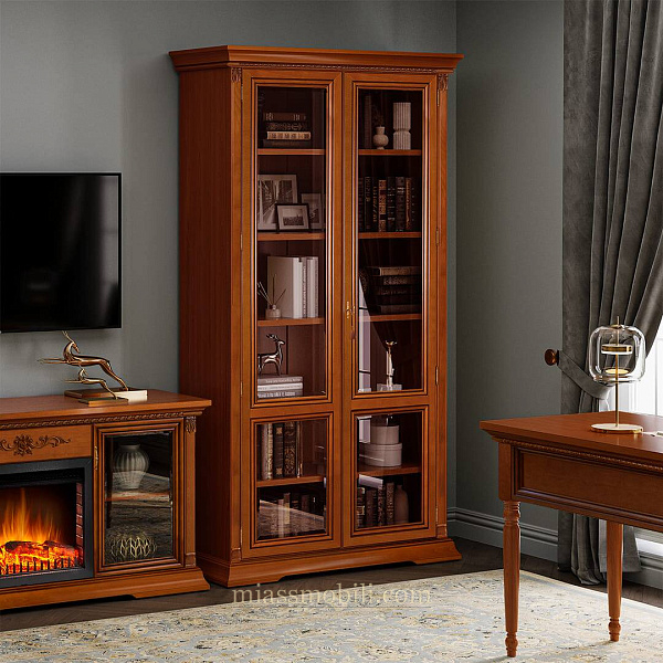 Шкаф для книг 2-х дверный стекло