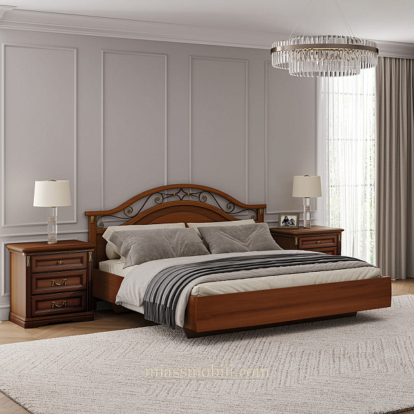 Кровать двойная Joconda орех с подъемным механизмом без ножной спинки