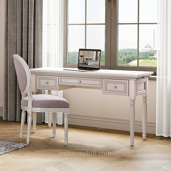 Стол письменный бестумбовый Lorenzo пудра
