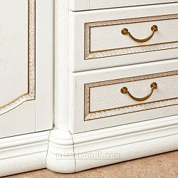 Шкаф 4-х дв. Luigi цвет белый для платья и белья без зеркал с ящиками