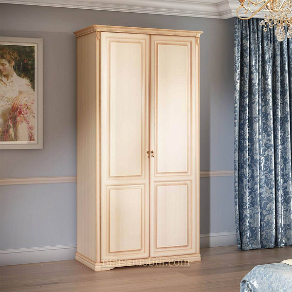 Шкаф 2-х дв. Joconda крем  для платья и белья без зеркал
