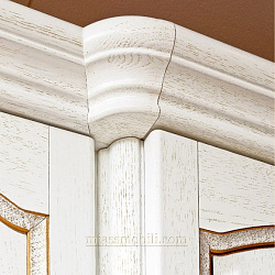 Шкаф 4-х дв. Luigi цвет белый для платья и белья без зеркал с ящиками