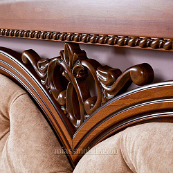 Кровать двойная (1600x2000) Lorenzo вишня с кутаной головной и без ножной спинки